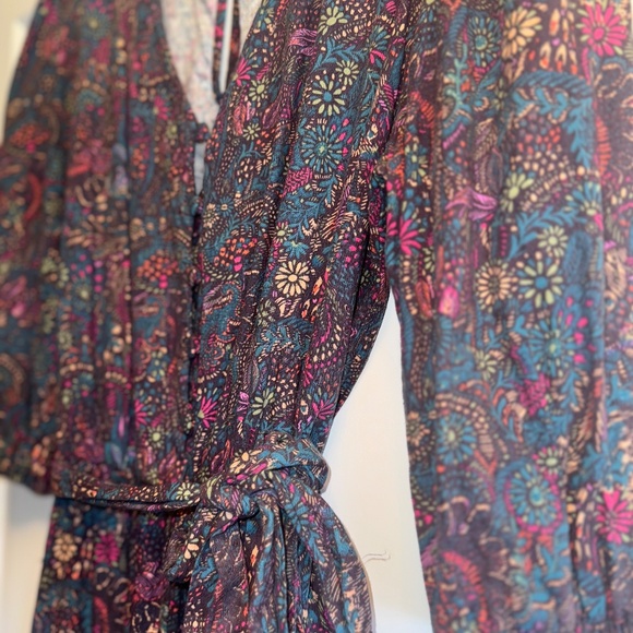 EVEREVE Ember Floral Brushed Cotton Jumpsuit Romper Cropped, Belted M - Picture 6 of 12